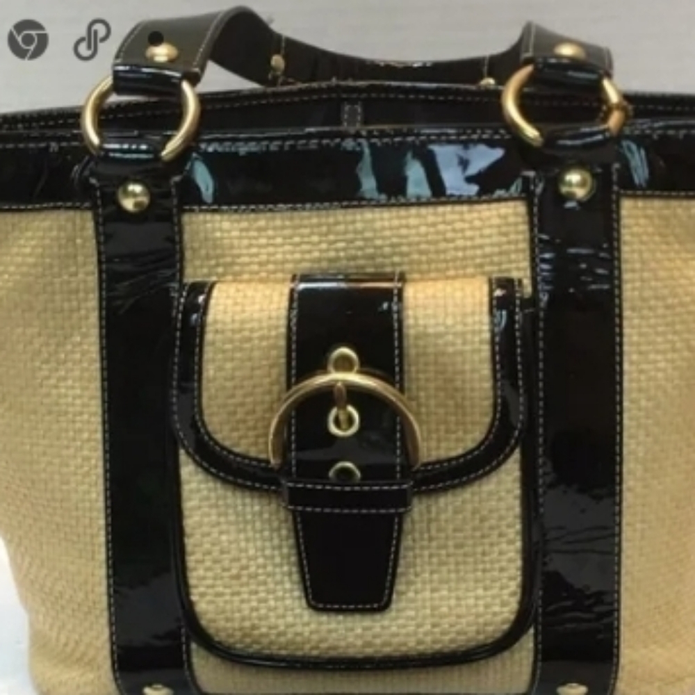 COACH Soho straw hand purse
